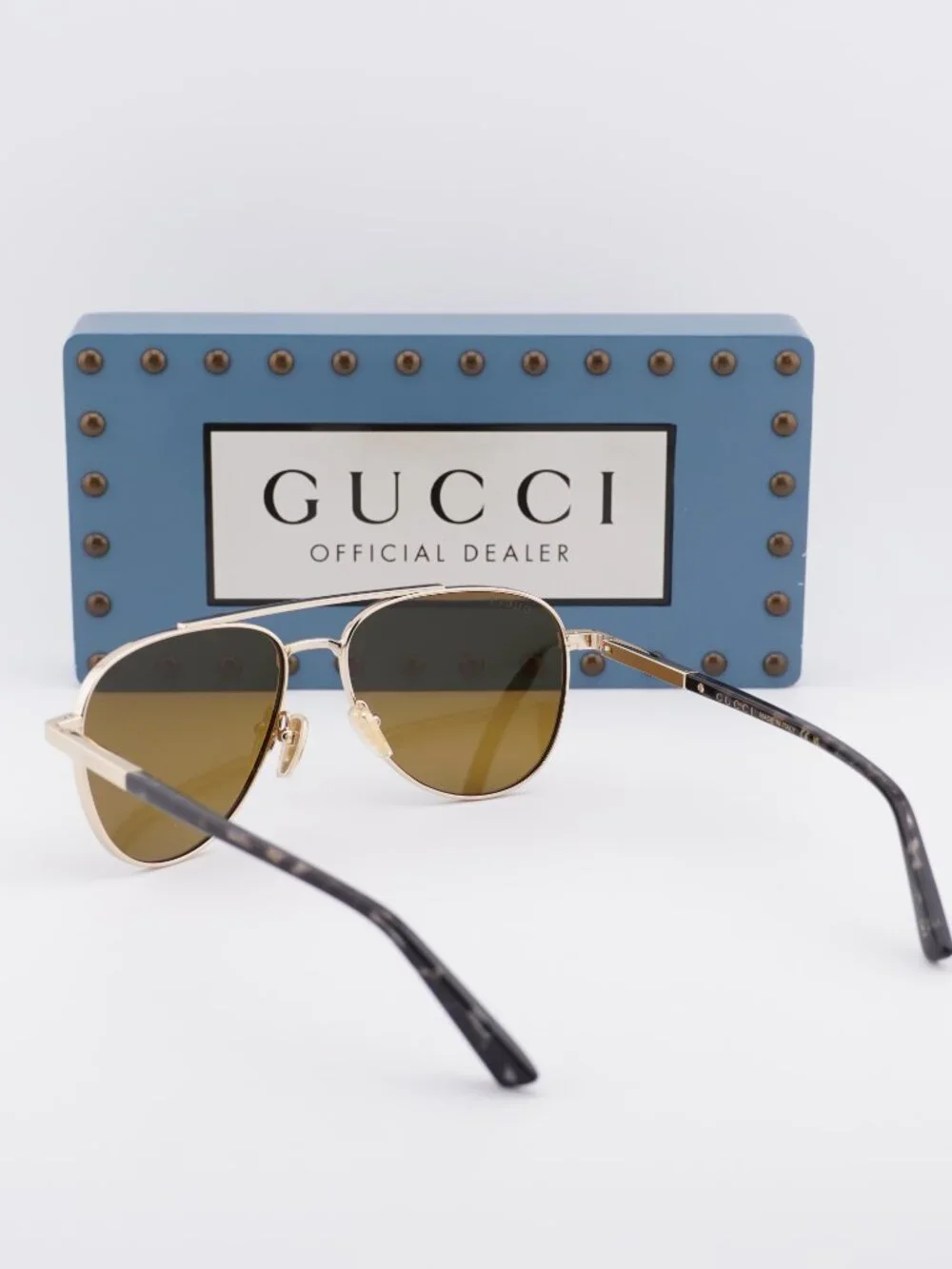Gucci GG1962S 004 Aviator Sunglasses - Gold/Havana\ Brown